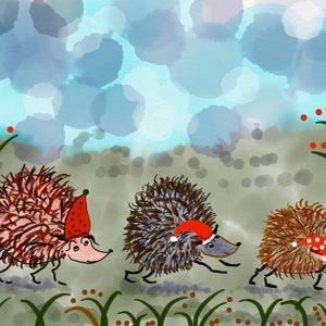 Hedgehog Christmas Card, Funny Christmas Card, Cute Animal Card,
