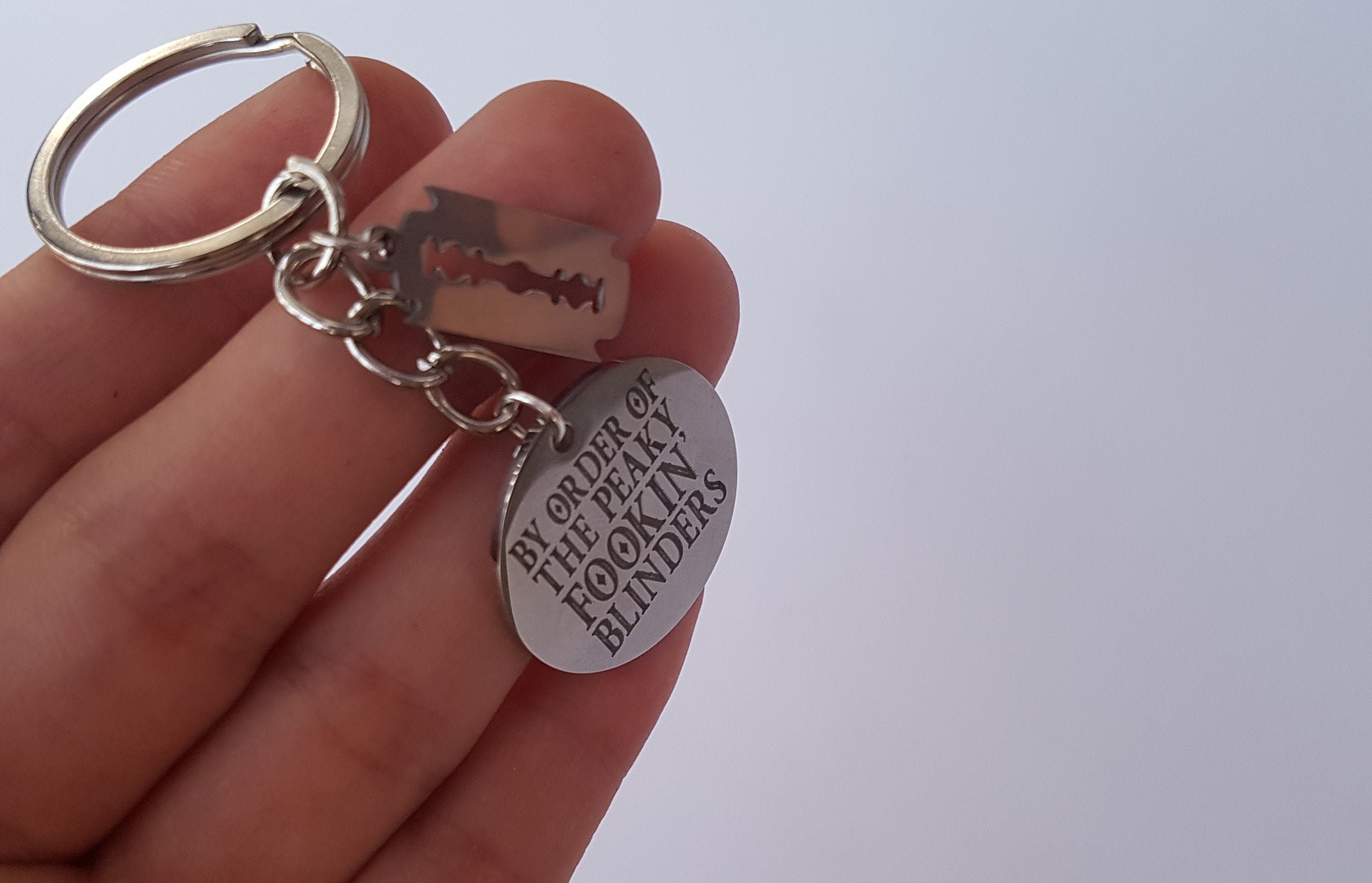 Peaky Blinders Keychain Peaky Blinders Keyring Tommy Shelby Arthur Shelby by Order of the Peaky Blinders STAINLESS STEEL Keychain Etsy