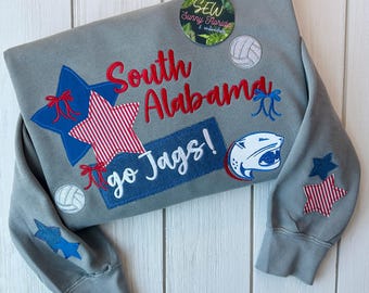 Custom Patchwork College Sweatshirt: Embroidered School Team Pullover