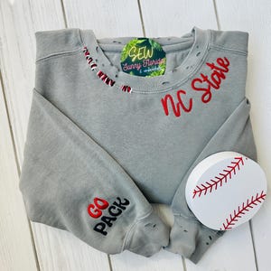 Distressed Embroidered Comfort Colors Sweatshirt - College Alumni Style