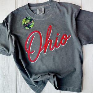 Shadow Embroidery Font State Tshirt - College Football Season - 50 States Custom Embroidered Sweatshirt - College Merch