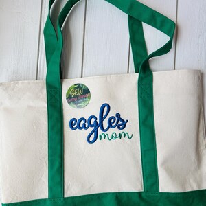 Large Canvas Tote for School, Work, Vacation, Markets and gifts - Embroidered and Personalized