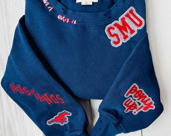 Vintage 90s Florida Gator Football Embroidery Large Blue Sweatshirt Florida Gator Logo Pullover/Crewneck/Sweater Size L