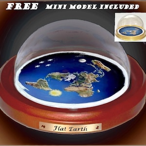 Flat Earth Map Dome Display Model - Sun Moon Stars