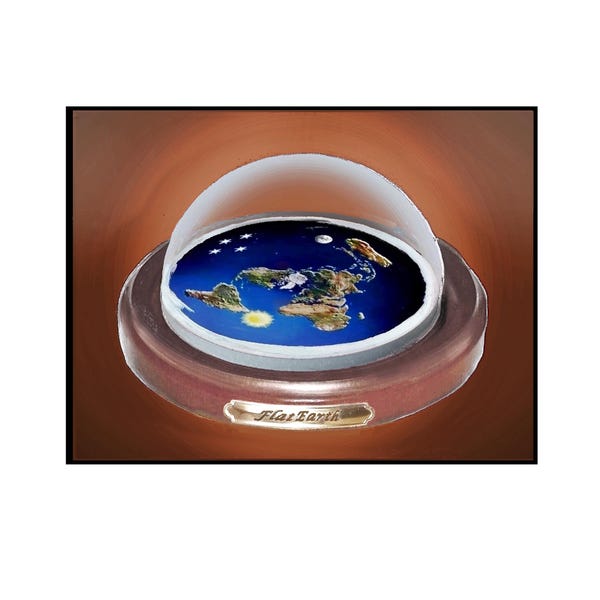 Flat Earth Map Dome Display Model - Sun Moon Stars