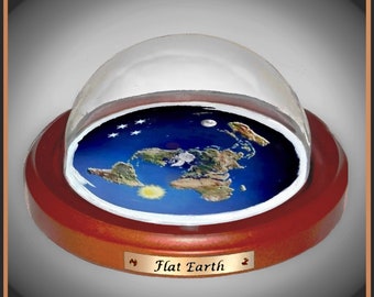 Flat Earth Map Dome Display Model - Sun Moon Stars (5"diameter)