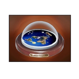 Flat Earth Map Dome Display Model - Sun Moon Stars