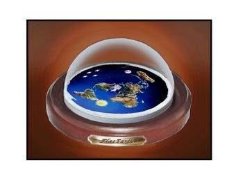 Flat Earth Map Dome Display Model - Sun Moon Stars
