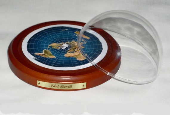 Flat Earth Dome Display Flat Earth Map Dome Display Model Wood Base Gift | Etsy