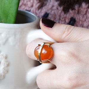 Carnelian Ring - Crystal Stone Ring - Rings for Women - Gift for Her - Boho Rings - Quartz Stone Ring -Chunky Rings - Antique Goddess Ring