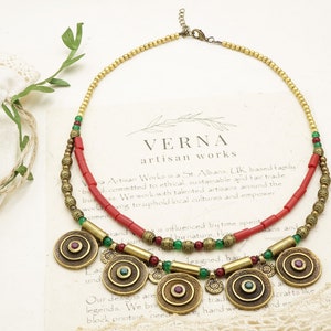 Boho Chunky Necklace - Boho Bib Beaded Necklace - Necklaces for Women - Gift for Her - Ethnic Necklace - Bohemian Jewellery-Best Friend Gift