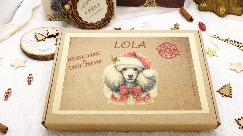 Dog Christmas Gift -Personalized Box Of Dog Treats - Dog Xmas Gift Box - Puppy Treats - Doggy Christmas Present- Doggy Treats image 3