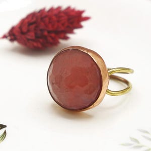 Rose Quartz Ring - Gemstone Ring - Crystal Stone Ring - Elegant Ring - Gift for Her - Unique Jewellery - Ring for Women - Natural Stone Ring