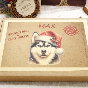 Dog Christmas Gift -Personalized Box Of Dog Treats - Dog Xmas Gift Box - Puppy Treats - Doggy Christmas Present- Doggy Treats image 4