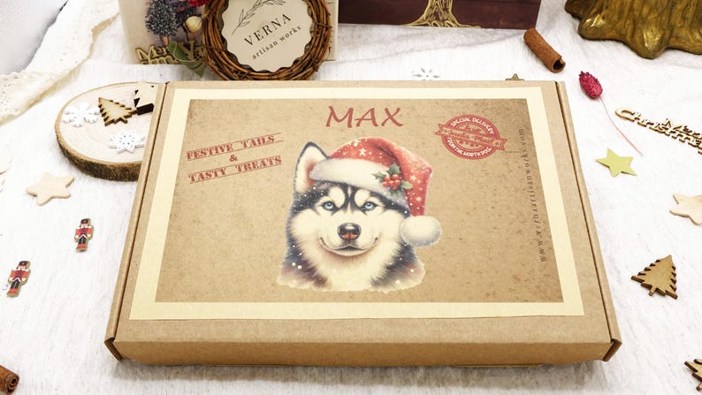Dog Christmas Gift -Personalized Box Of Dog Treats - Dog Xmas Gift Box - Puppy Treats - Doggy Christmas Present- Doggy Treats image 4