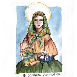 St. Dymphna Watercolor Print