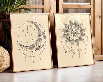 Golden Sun Decor, Sun Shape Macrame Wall Hanging, Above Bed Decor