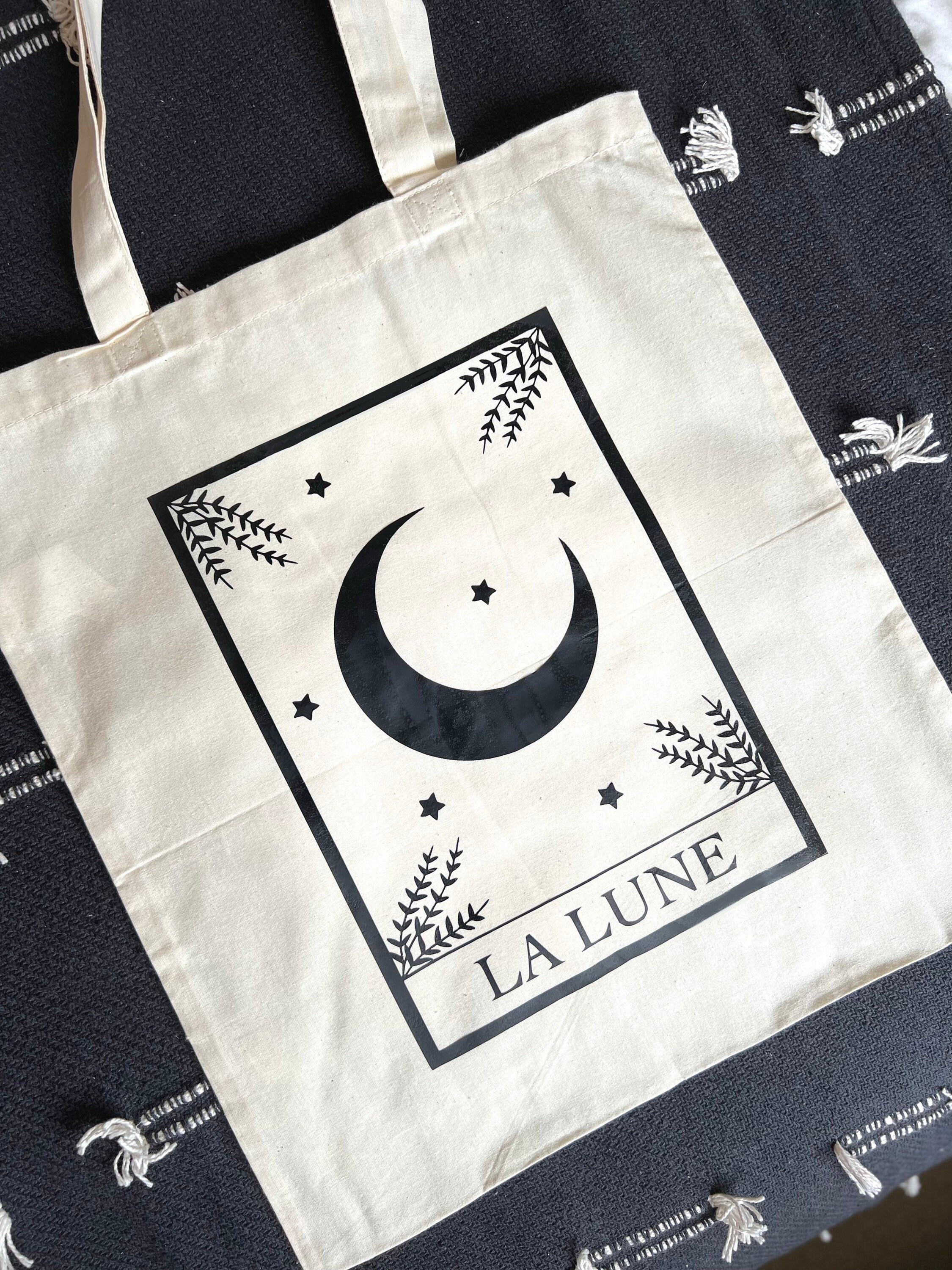 Moon Tote Bag, Natural Beige Tote Bag, La Lune Accessories, Celestial,  Tarot, Shopping Bag