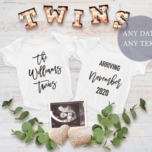 Editable Twin Pregnancy Announcement for Social Media Gender Etsy