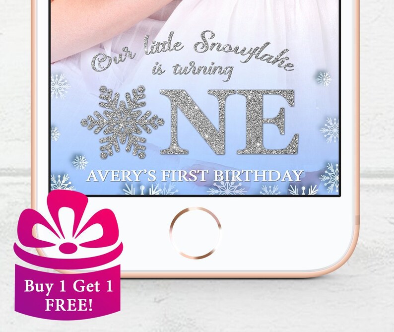 Download 1st Birthday Snapchat Filter Snowflake Birthday Geofilter Girl Onederland Filter Snap Chat Winter Onederland Snapchat Filter Paper Party Supplies Party Decor Kromasol Com