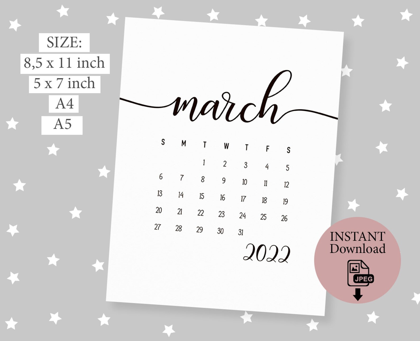 March 2022 Pregnancy Announcement Calendar Baby Due Date Etsy