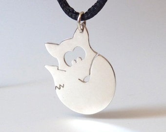 Fox pendant made of 925 silver