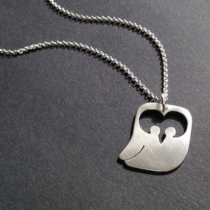 Owl Buhbu as a pendant made of 925 silver image 1