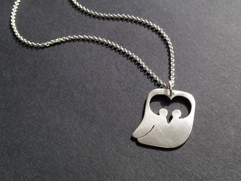 Owl Buhbu as a pendant made of 925 silver image 1