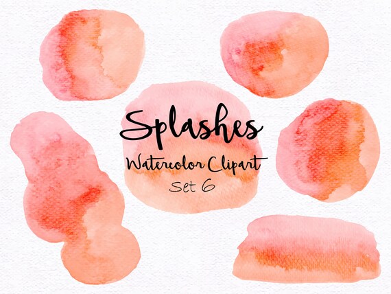 Splashes Aquarell Clipart Aquarell Spritzer Aquarell Blobs Etsy