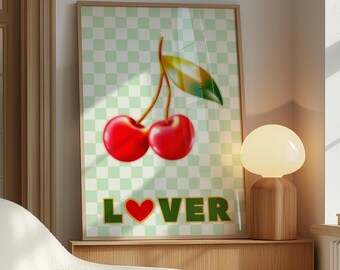 Taylor Lover Poster, Swiftie Print, Lover Trendy Poster, Green Album Art, Eras Wall Art, College Dorm Room Decor, Cherry Poster Print