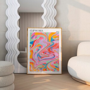 Aura Poster, Retro Farbverlaufsplakat, trendige Wandkunst, Affirmationsdruck, ästhetisches Raumdekor, psychedelische Wohnkultur, Funky College Wohnheim Kunst