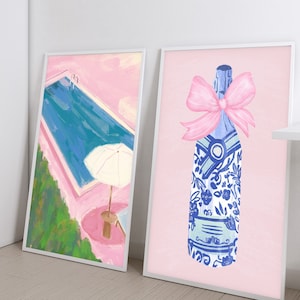 夏のプールのプリント、バーカートのポスター、海岸の弓のプリント、シノワズリのシャンパンの壁アート、Airbnb のアパートの装飾、トレンディな大学寮のプリント