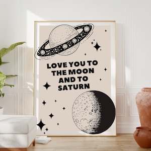 Taylor Print, Love You to the Moon and to Saturn, Seven Song Wandkunst, Funky Swiftie Merch, Lyric Room Decor, College Wohnheim Poster
