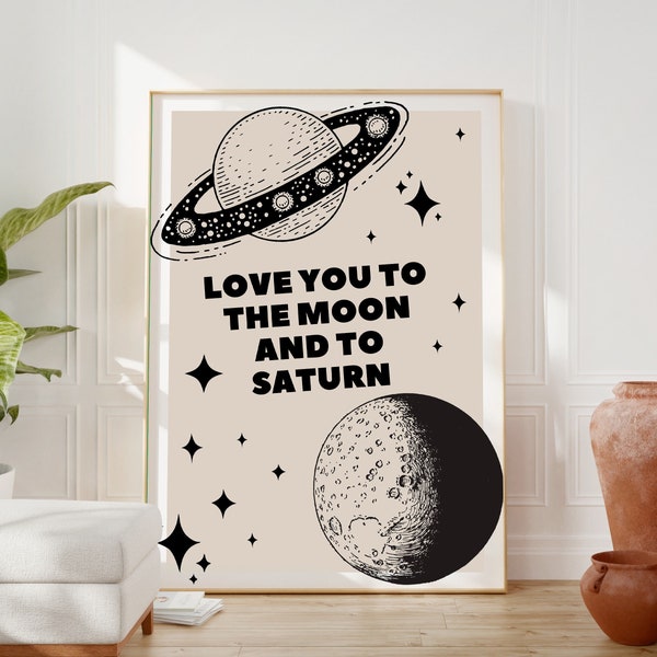 Taylor Print, Love You to the Moon and to Saturn, Seven Song Wall Art, Funky Swiftie Merch, Lyric Room Decor, College Dorm Posters