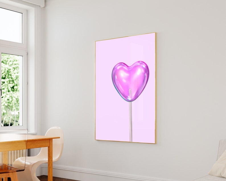Rosa & Blaue Abstrakte Leinwand-Wandkunst – Preppy Room Decor, Bunte Drucke Für Teenager-Zimmer