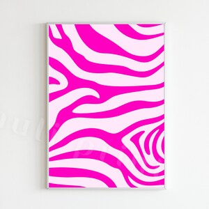 Pink Preppy Zebra Poster, Pink Preppy Wall Art, College Dorm Poster, Abstract Printable Wall Art, Teenager Room Decor, Animal Preppy Print