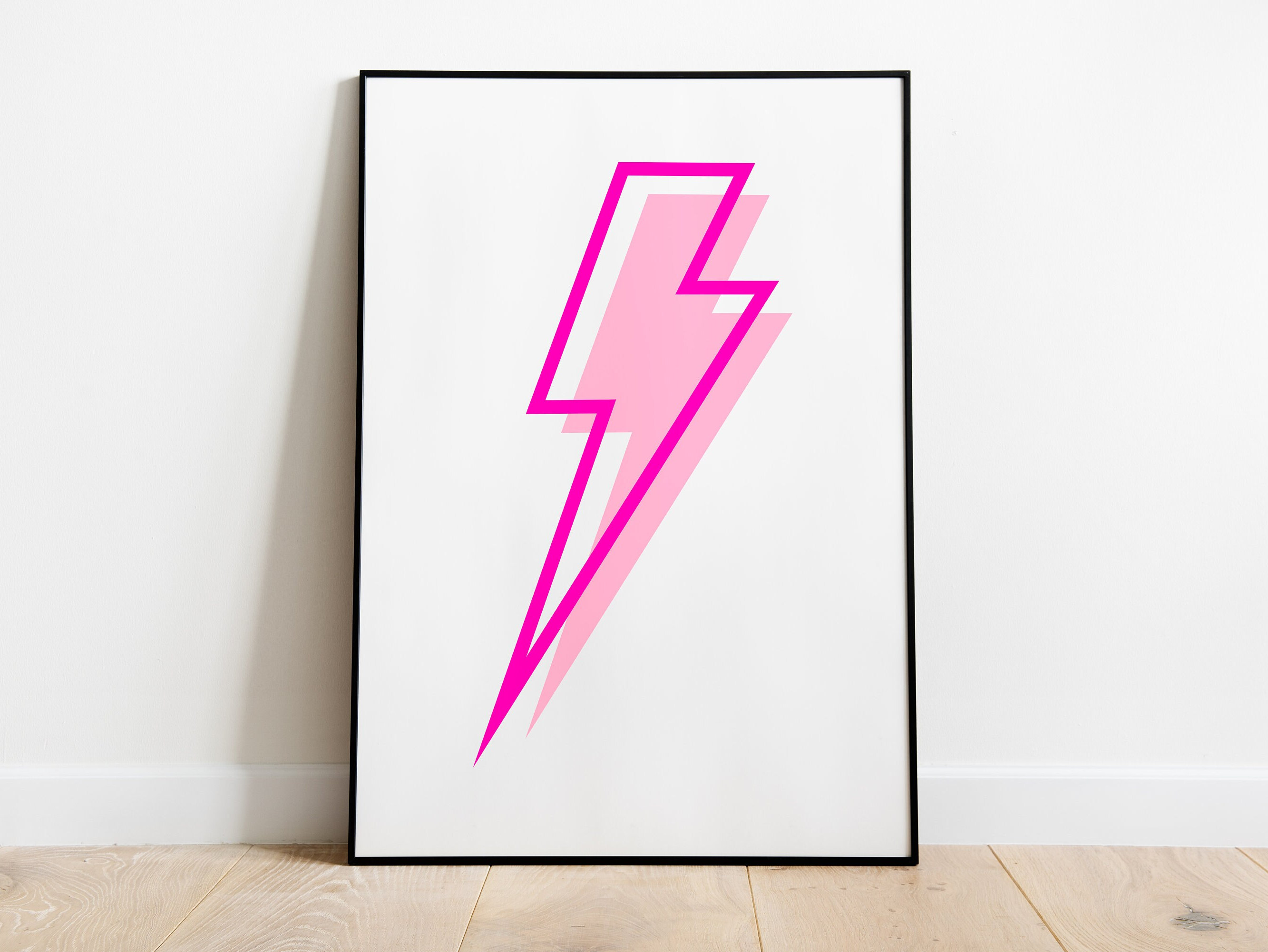 Pink Lightning Bolt Poster Preppy Wall Art Fun Room Decor Etsy