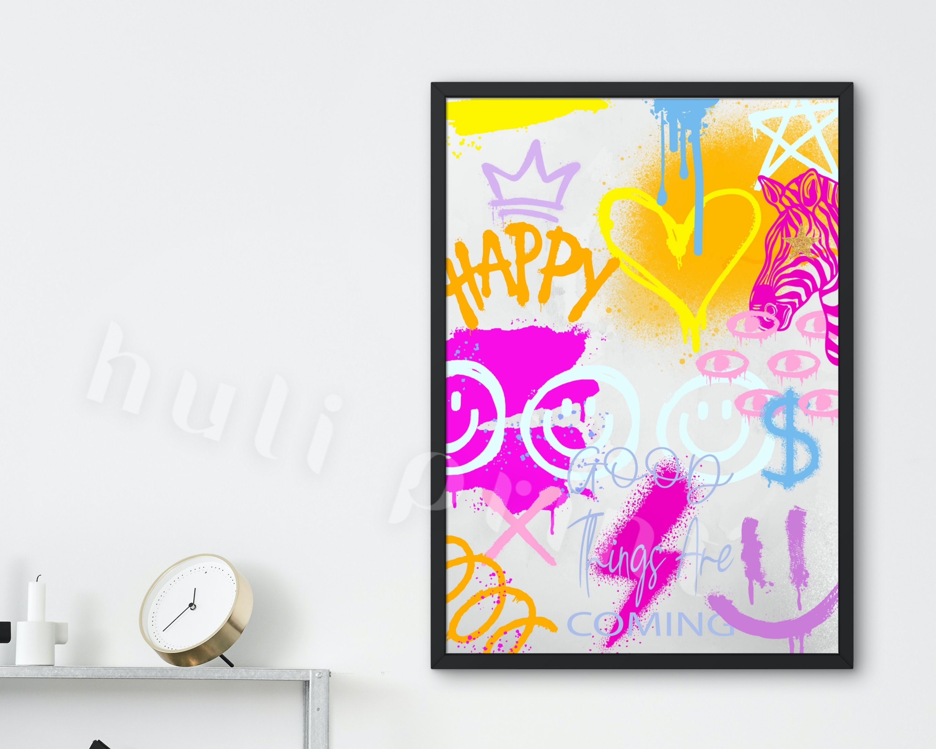 Preppy Wall Art College Dorm Poster Colorful Printable Wall Etsy