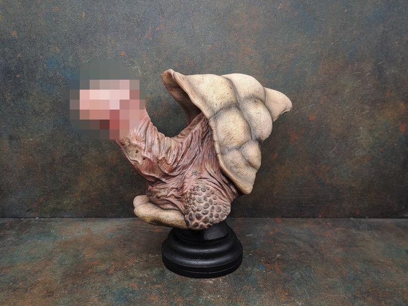 Realistic PP turtle sculpture, oddity and horror decor image 1