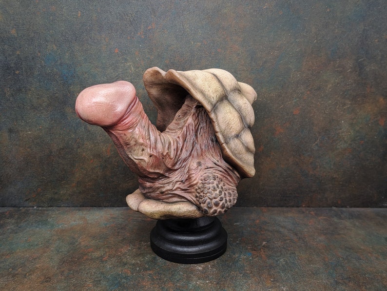 Realistic PP turtle sculpture, oddity and horror decor image 3