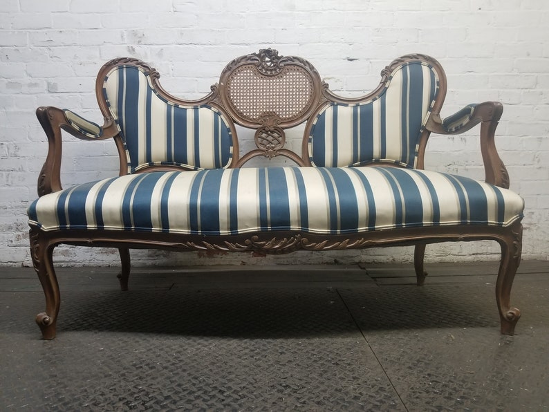 French Provincial Vintage Loveseat Unique Rare Antique Etsy