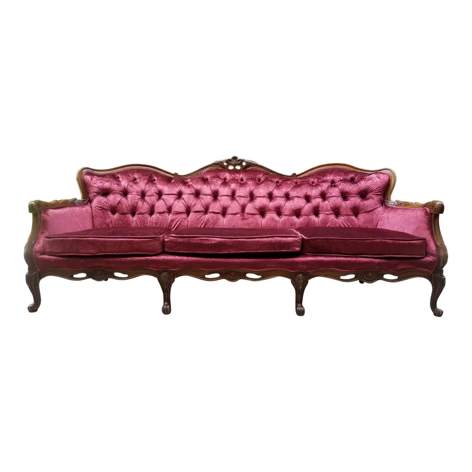 Sold Vintage Victorian Red Velvet French Provincial Etsy