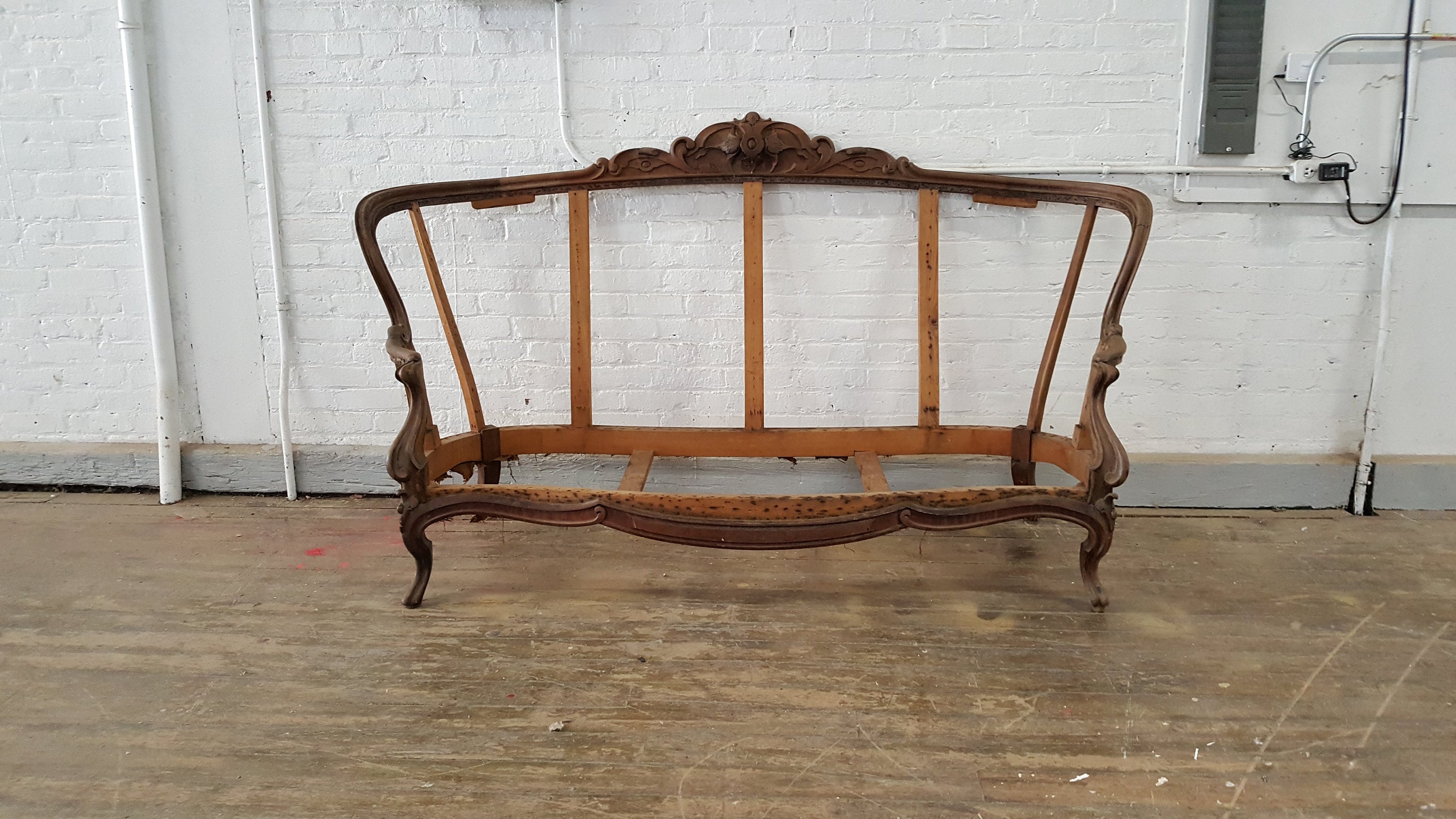Antique Victorian Couch Frame Vintage Carved Wood Couch Etsy