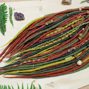Wool Dreadlock extensions, Autumn dreadlocks, Mookley Dreadlocks