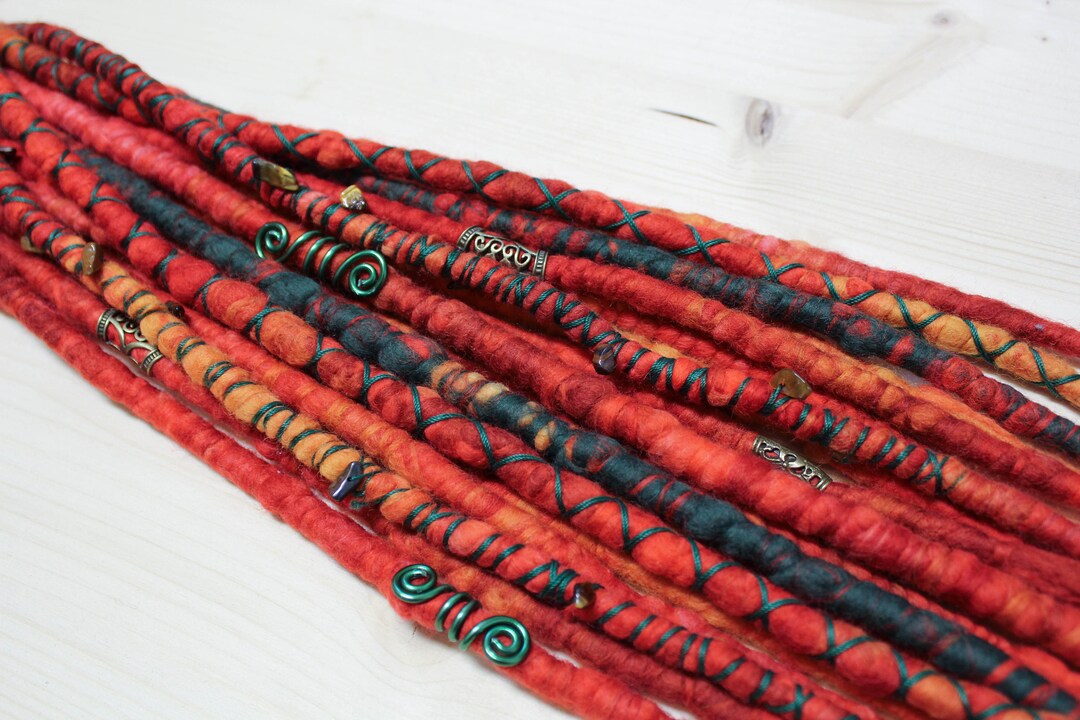 DE Merino Wool Dreadlocks Wool Dreads Autumn Red Tiger Eye Etsy Australia