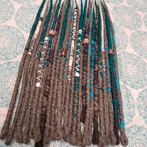 Made to Order Wool Dreadlock extensions, Emerald Brown dreadlocks, Mookley Dreadlocks