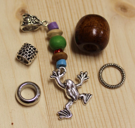 Dreadlock Beads Set of 5 Frog Charm Dreadlock Jewelry Hair
