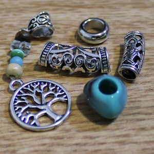 Dreadlock beads, set of 5, dreadlock jewellery, hair beads