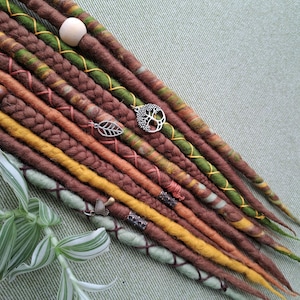 Made to order temporary wool dreadlock extensions, forest dreadlocks, festival hair, Mookley Dreadlocks