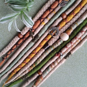 Made to order temporary wool dreadlock extensions, forest dreadlocks, festival hair, Mookley Dreadlocks